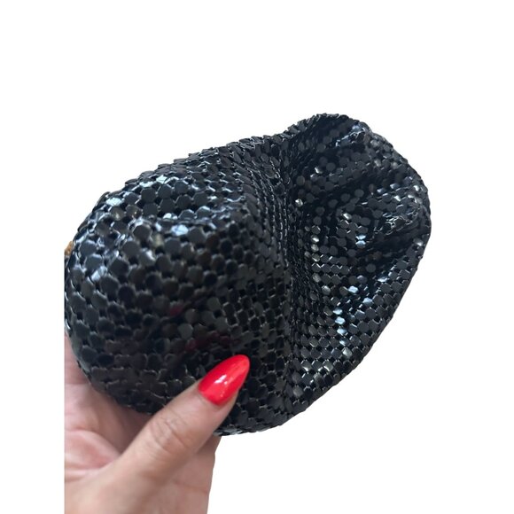 WHITING AND DAVIS Black Vintage Metal Cocktail Clutch Bag - Picture 7 of 10